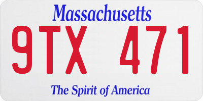 MA license plate 9TX471