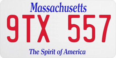 MA license plate 9TX557