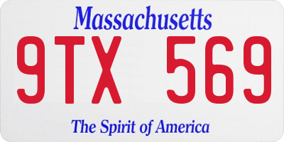MA license plate 9TX569