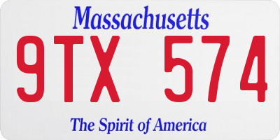 MA license plate 9TX574