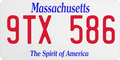 MA license plate 9TX586