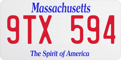 MA license plate 9TX594