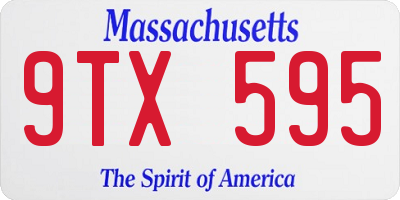MA license plate 9TX595