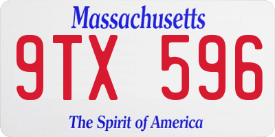 MA license plate 9TX596