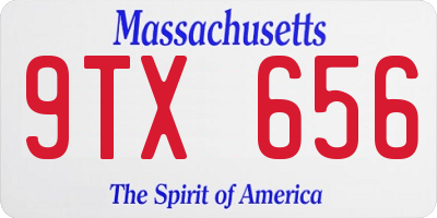 MA license plate 9TX656