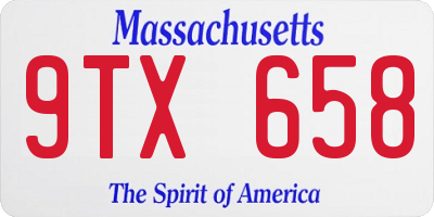MA license plate 9TX658