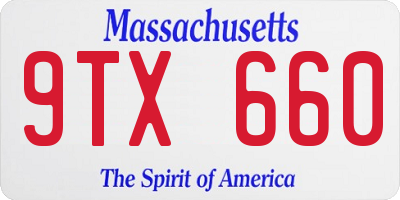 MA license plate 9TX660