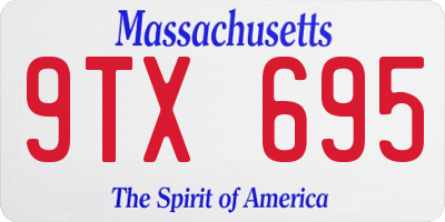 MA license plate 9TX695