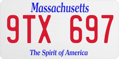 MA license plate 9TX697