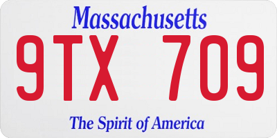 MA license plate 9TX709