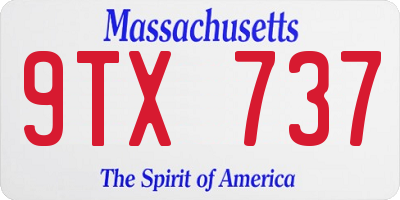 MA license plate 9TX737
