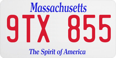 MA license plate 9TX855