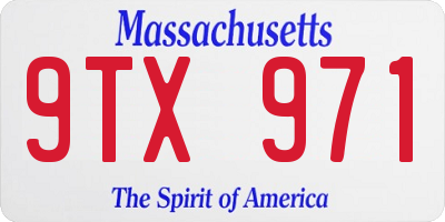 MA license plate 9TX971