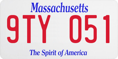 MA license plate 9TY051