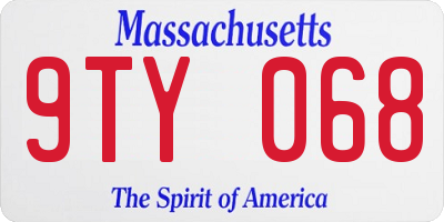 MA license plate 9TY068