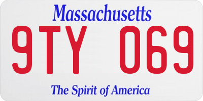 MA license plate 9TY069
