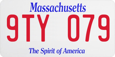 MA license plate 9TY079
