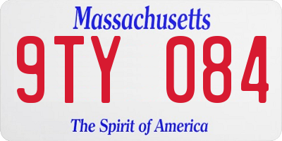 MA license plate 9TY084