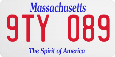 MA license plate 9TY089