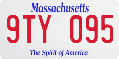 MA license plate 9TY095