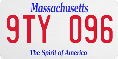 MA license plate 9TY096