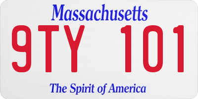 MA license plate 9TY101