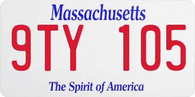 MA license plate 9TY105