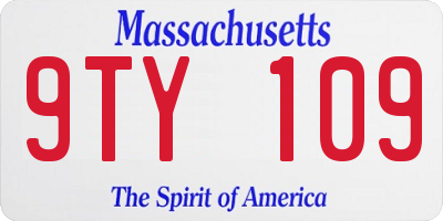 MA license plate 9TY109