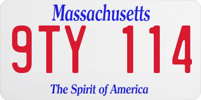 MA license plate 9TY114