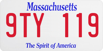 MA license plate 9TY119