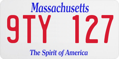 MA license plate 9TY127