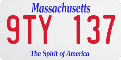MA license plate 9TY137