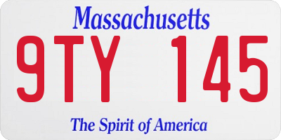 MA license plate 9TY145