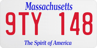 MA license plate 9TY148