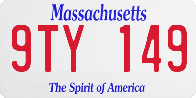 MA license plate 9TY149