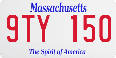 MA license plate 9TY150