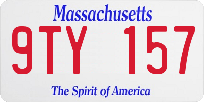 MA license plate 9TY157