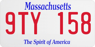 MA license plate 9TY158