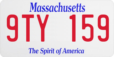 MA license plate 9TY159