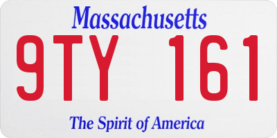 MA license plate 9TY161