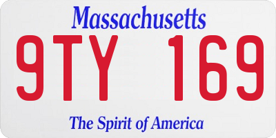 MA license plate 9TY169