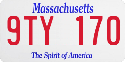 MA license plate 9TY170
