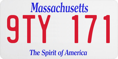 MA license plate 9TY171