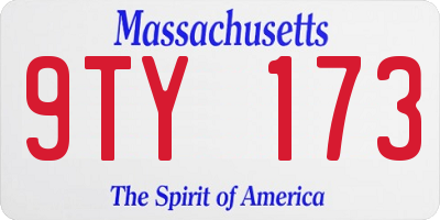 MA license plate 9TY173