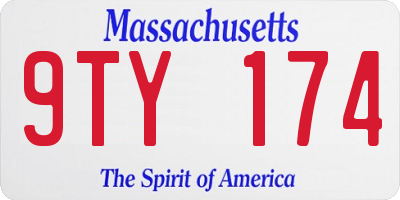 MA license plate 9TY174
