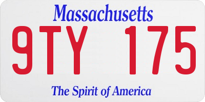 MA license plate 9TY175
