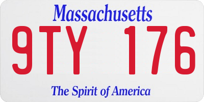 MA license plate 9TY176