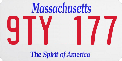 MA license plate 9TY177