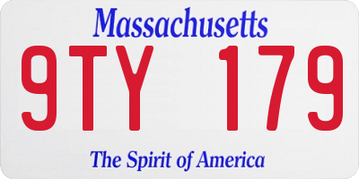 MA license plate 9TY179