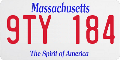 MA license plate 9TY184